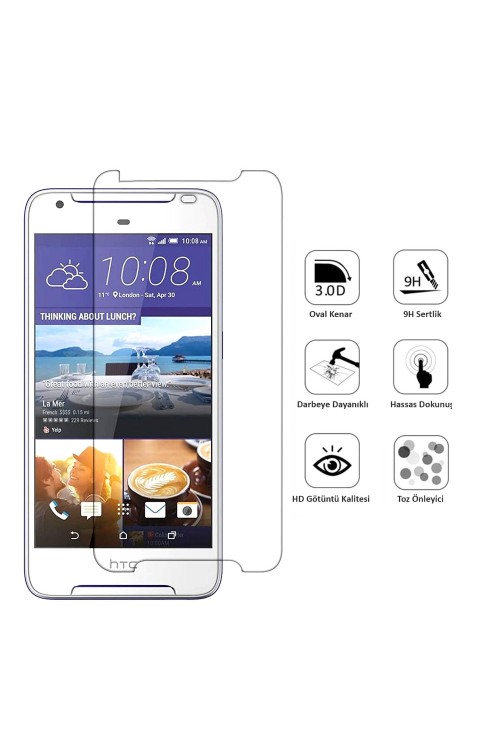HTC 628 Ekran Koruyucu Temperli Cam