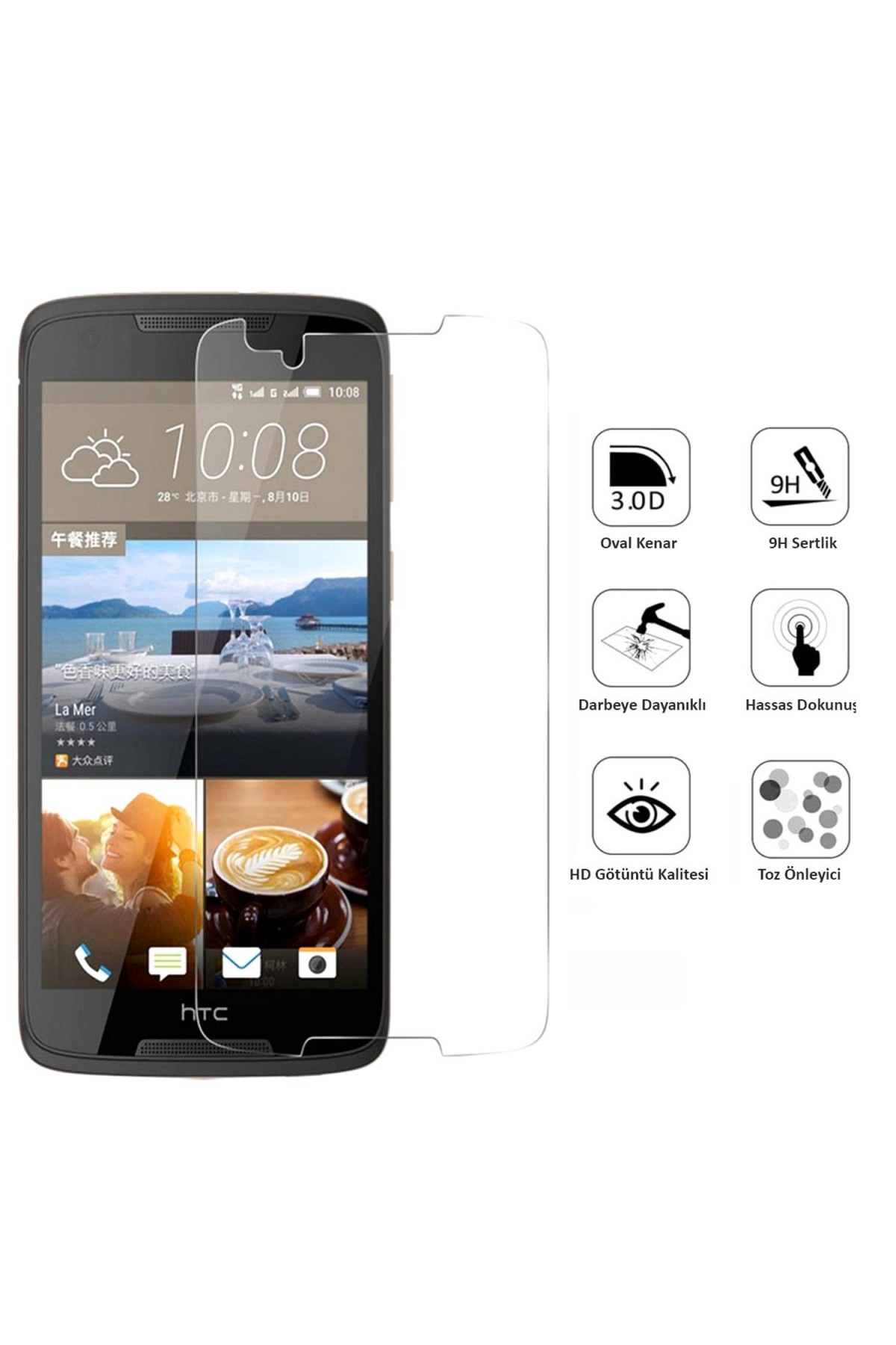 Htc Desire 828 Ekran Koruyucu Temperli Cam