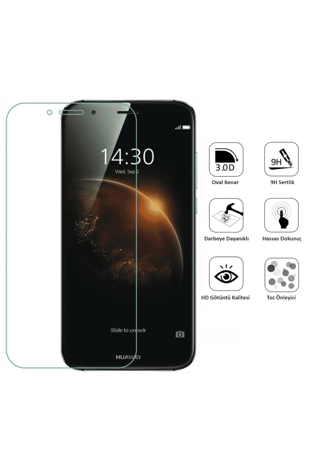 Huawei GR3 Ekran Koruyucu Temperli Cam
