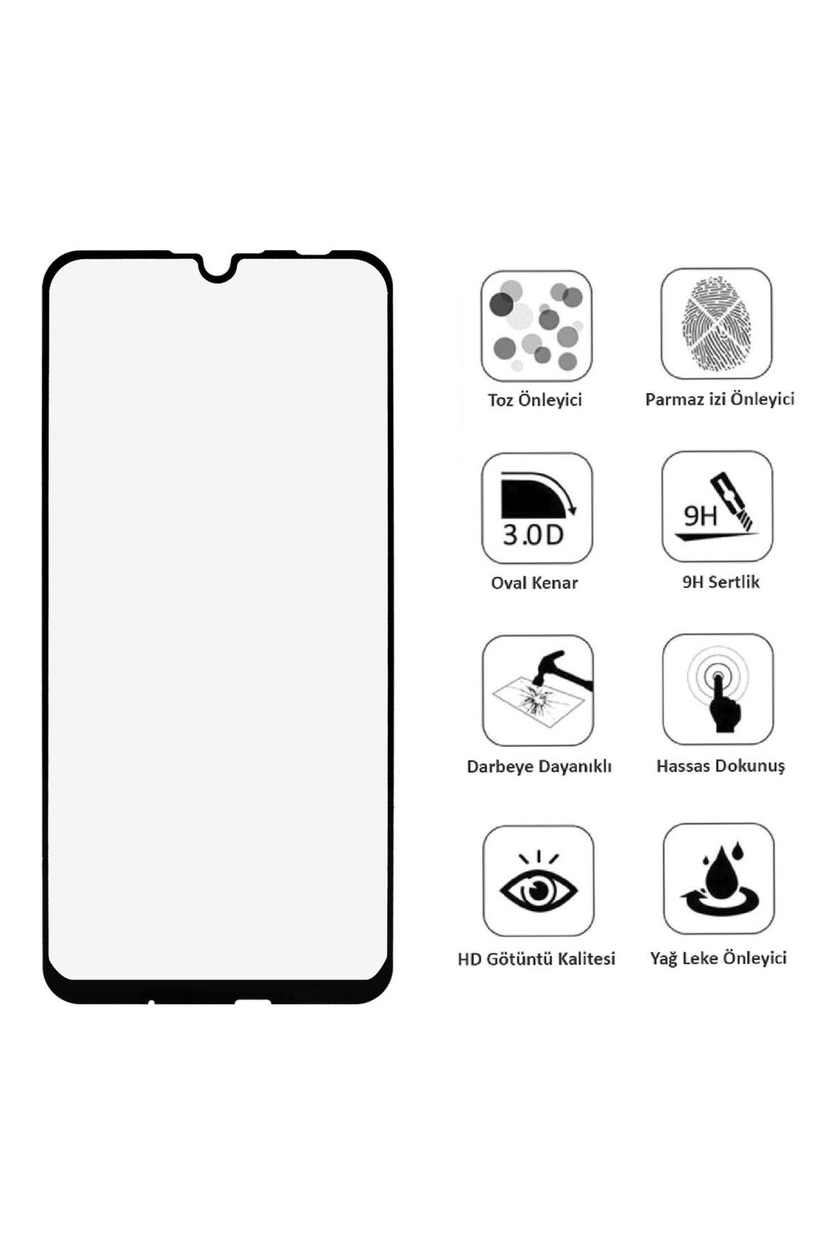 Huawei P Smart 2019 Ekran Koruyucu Seramik Tam Kaplama