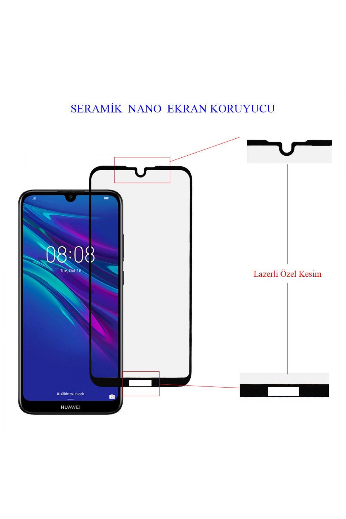 Huawei Y5 2019 Ekran Koruyucu Seramik Tam Kaplama