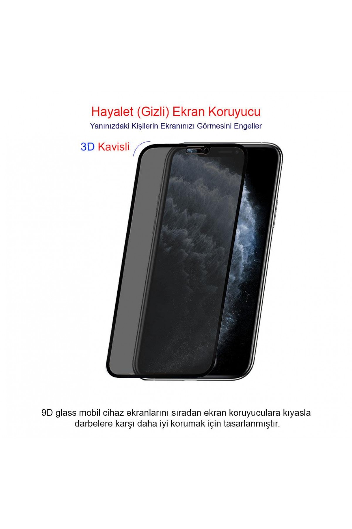 Iphone 11 Pro Ekran Koruyucu Gizli Hayalet Cam Tam Kaplama