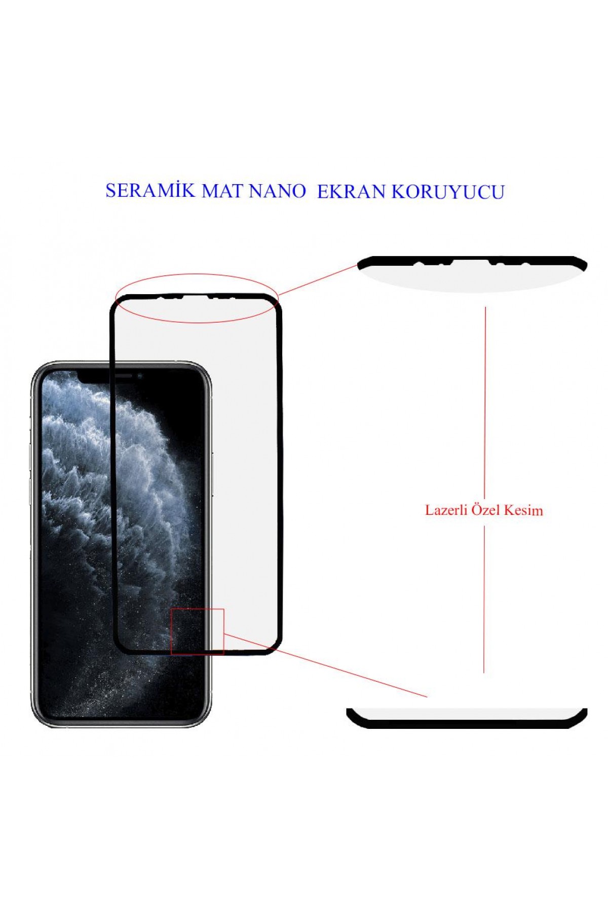 Iphone 11 Pro Ekran Koruyucu Mat Seramik Tam Kaplama