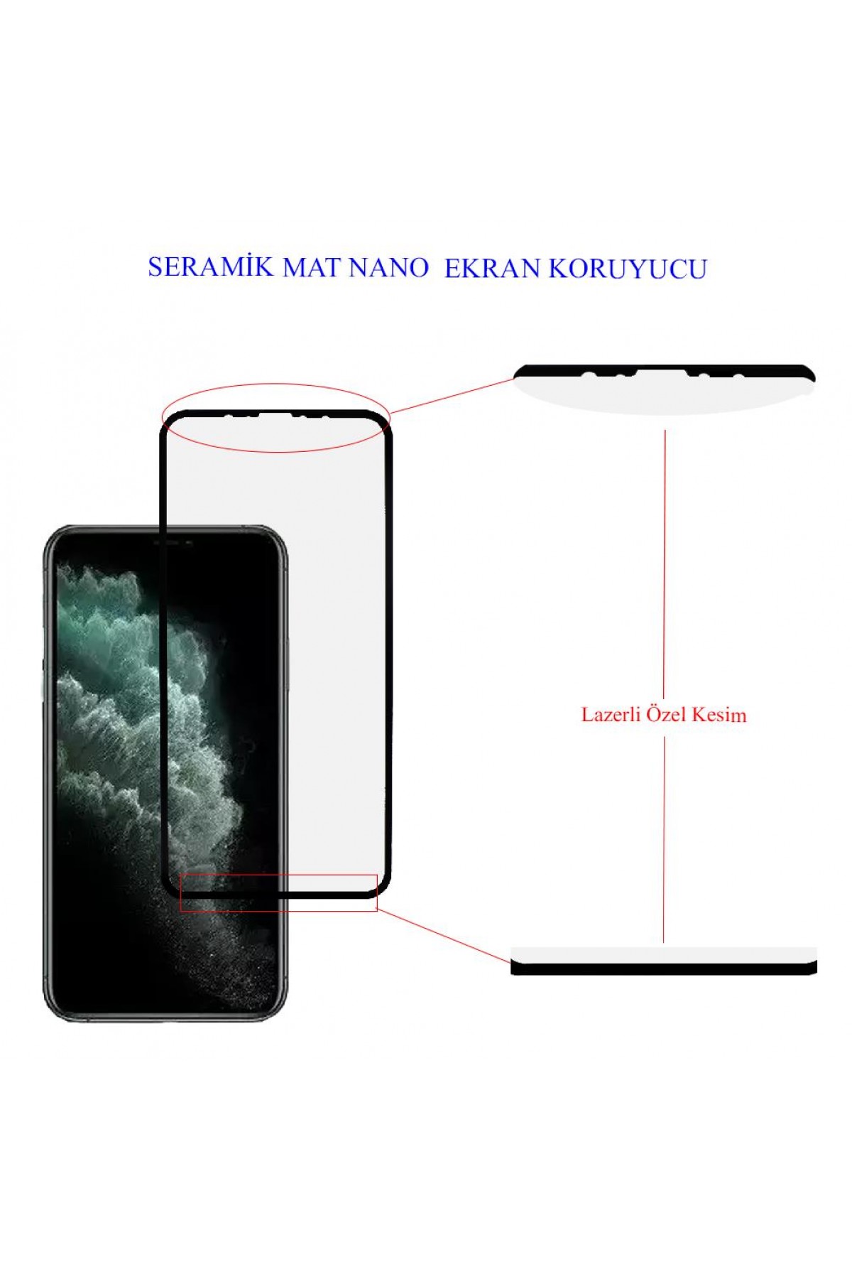 Iphone 11 Pro Max Ekran Koruyucu Mat Seramik Tam Kaplama