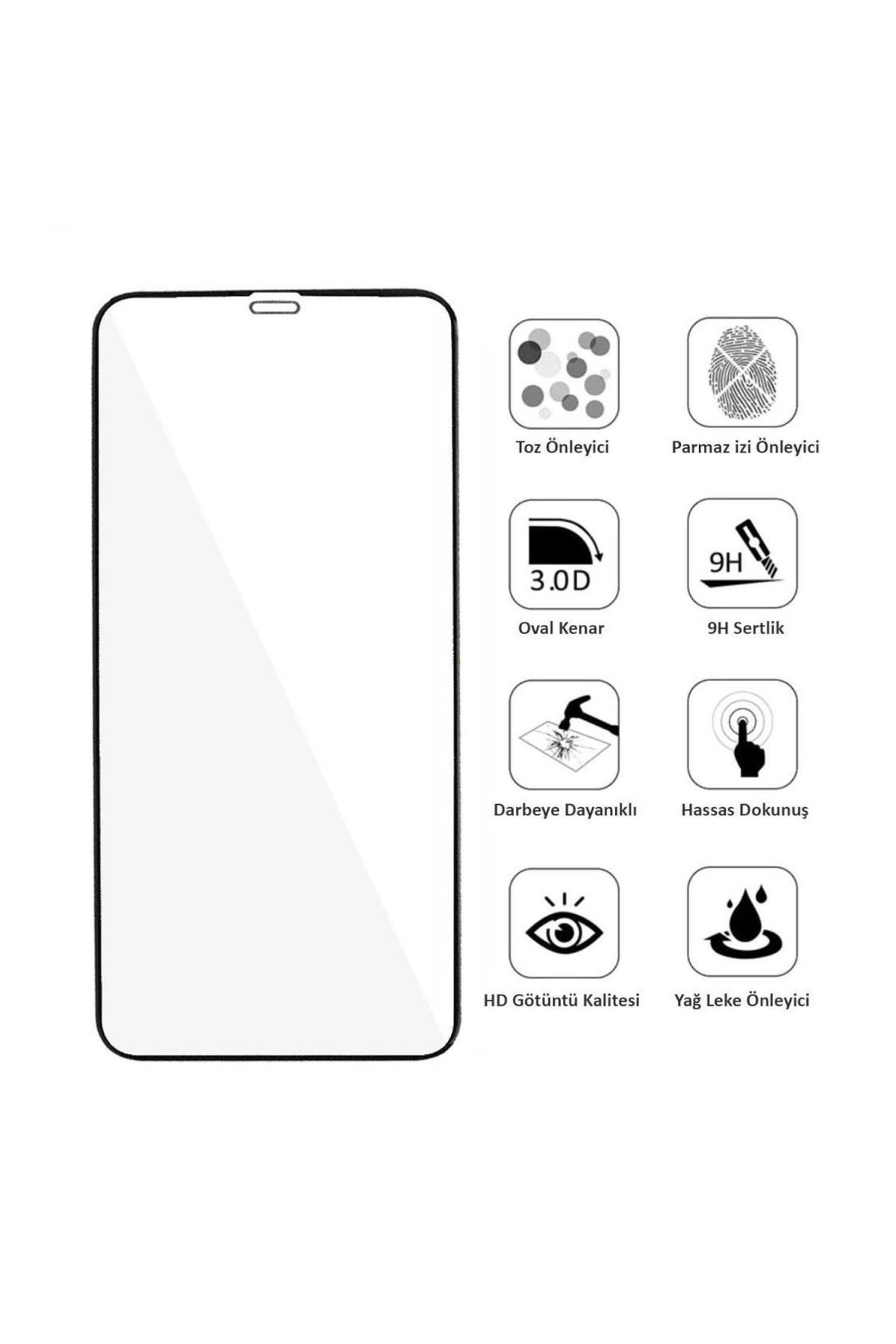 Iphone 12 Pro Ekran Koruyucu 9D Tam Kaplama