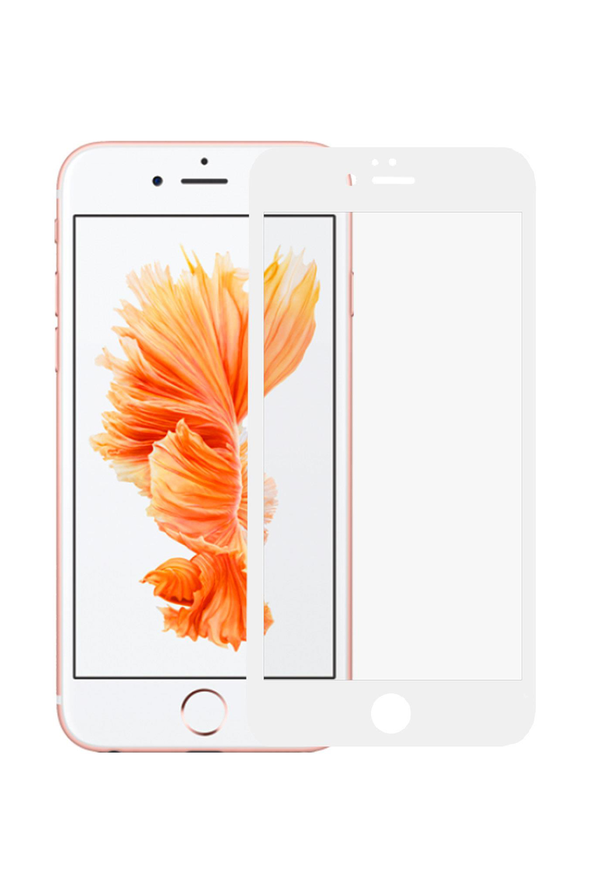 Iphone 6/6s Ekran Koruyucu Tam Kaplama Beyaz