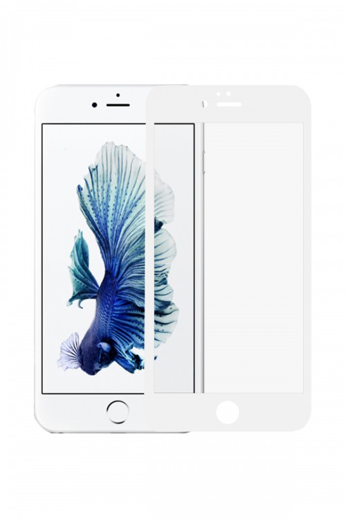 Iphone 6 Plus / 6s Plus Ekran Koruyucu Tam Kaplama Beyaz