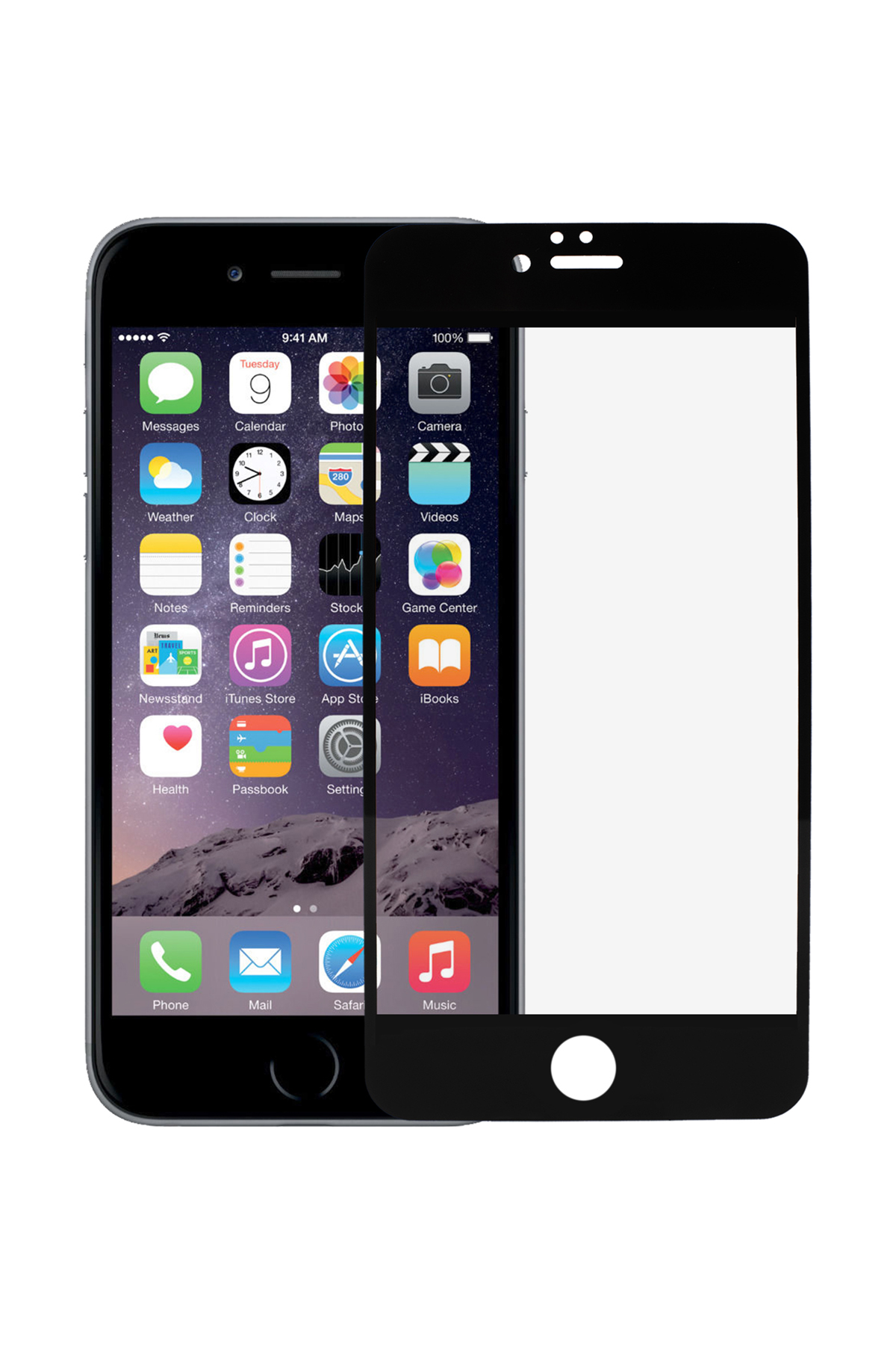 Iphone 6 Plus / 6s Plus Ekran Koruyucu Tam Kaplama Siyah