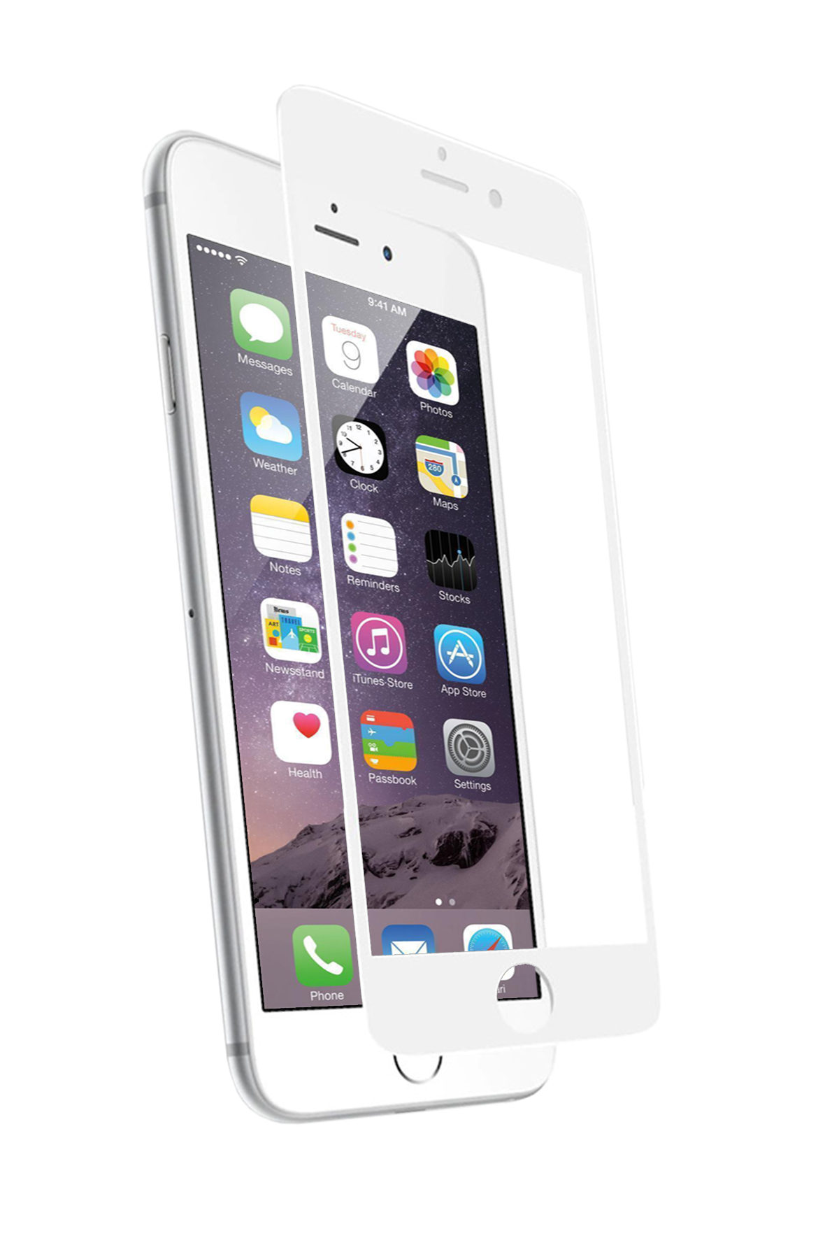 Iphone 6 Plus Ekran Koruyucu Premium Tam Kaplama Beyaz