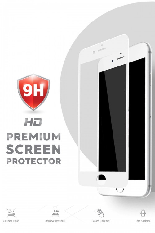 Iphone 6 Plus Ekran Koruyucu Premium Tam Kaplama Beyaz Iphone 6 Plus Ekran Koruyucu Premium Tam Kaplama Beyaz