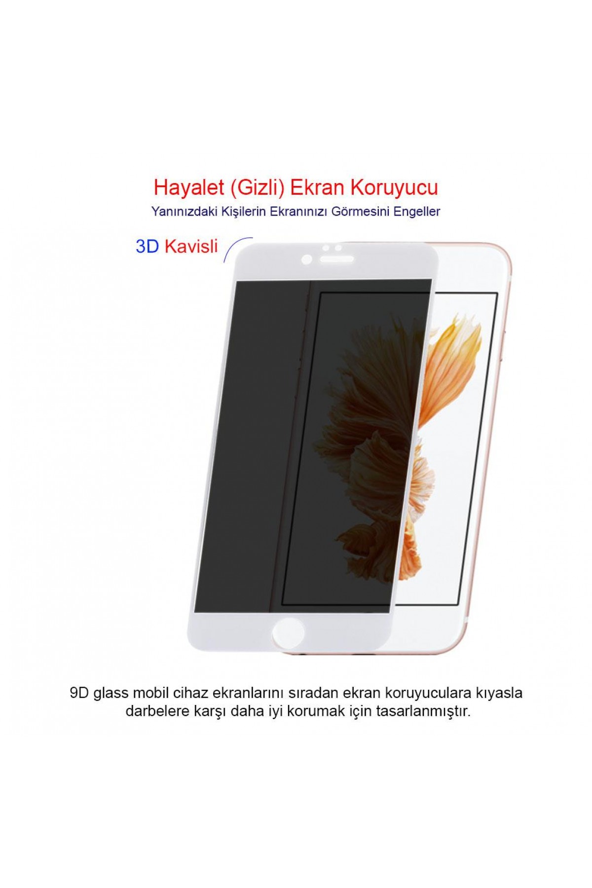 Iphone 6S Ekran Koruyucu Gizli Hayalet Cam Tam Kaplama