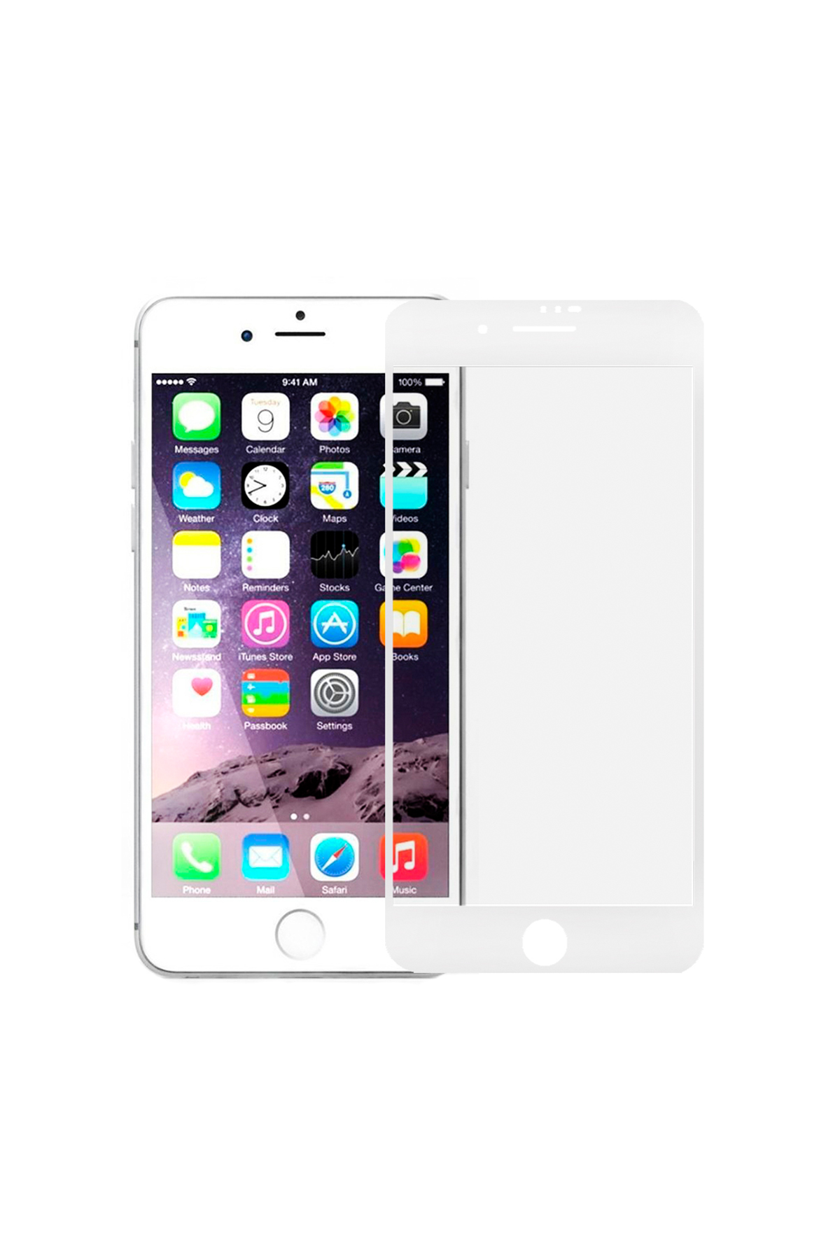 Iphone 6S Ekran Koruyucu Seramik Tam Kaplama Beyaz