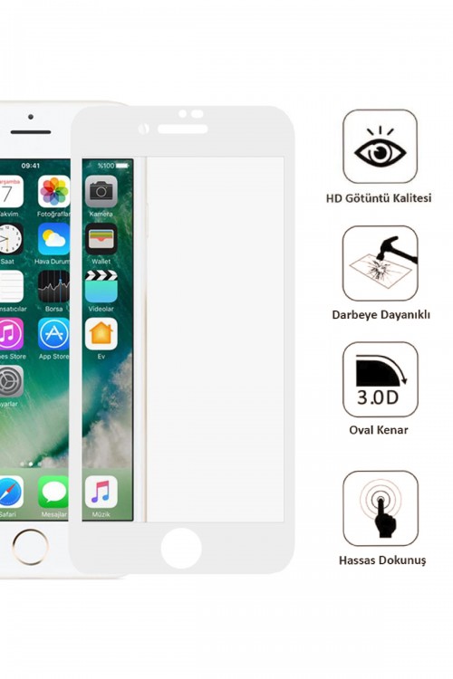 Iphone 7 / 8 Ekran Koruyucu Tam Kaplama Beyaz Iphone 7 / 8 Ekran Koruyucu Tam Kaplama Beyaz