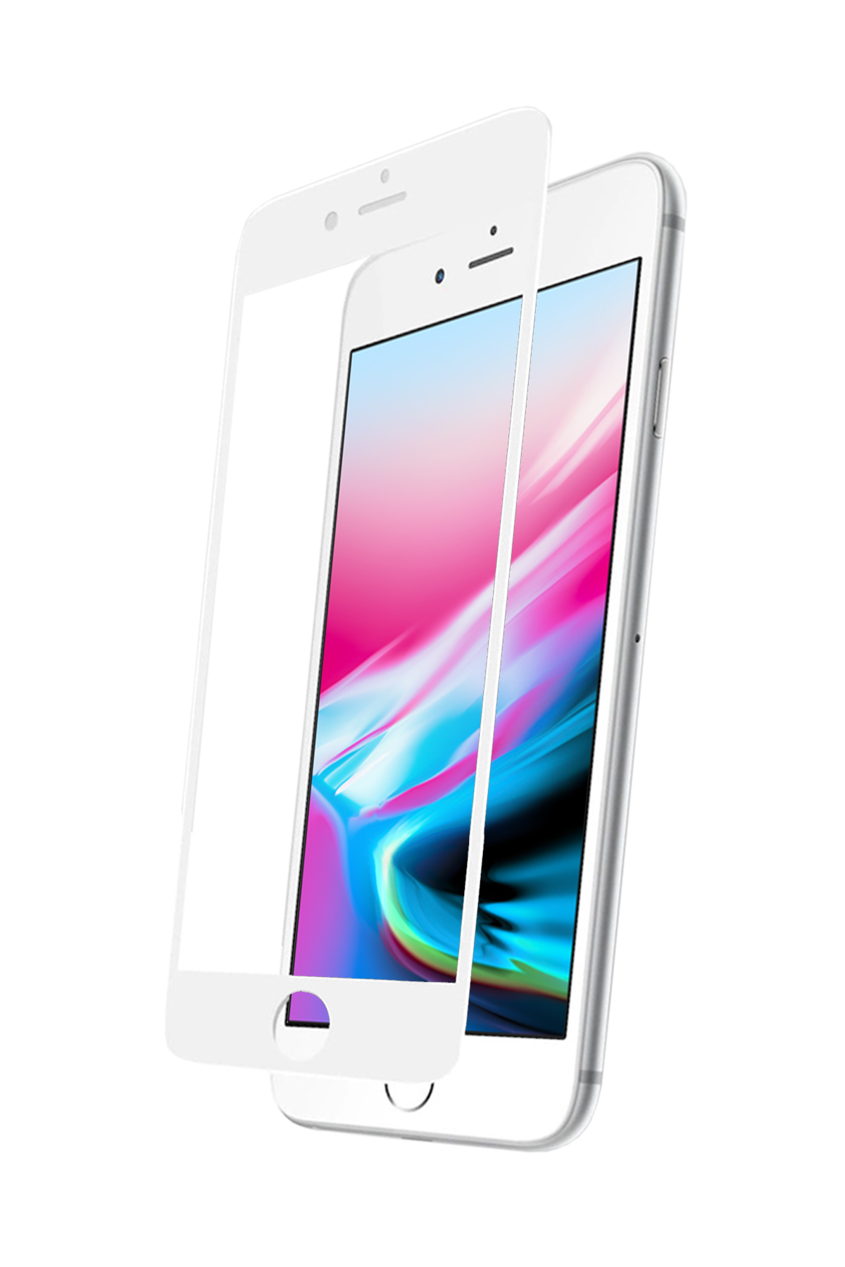 Iphone 8 Plus Ekran Koruyucu Premium Tam Kaplama Beyaz