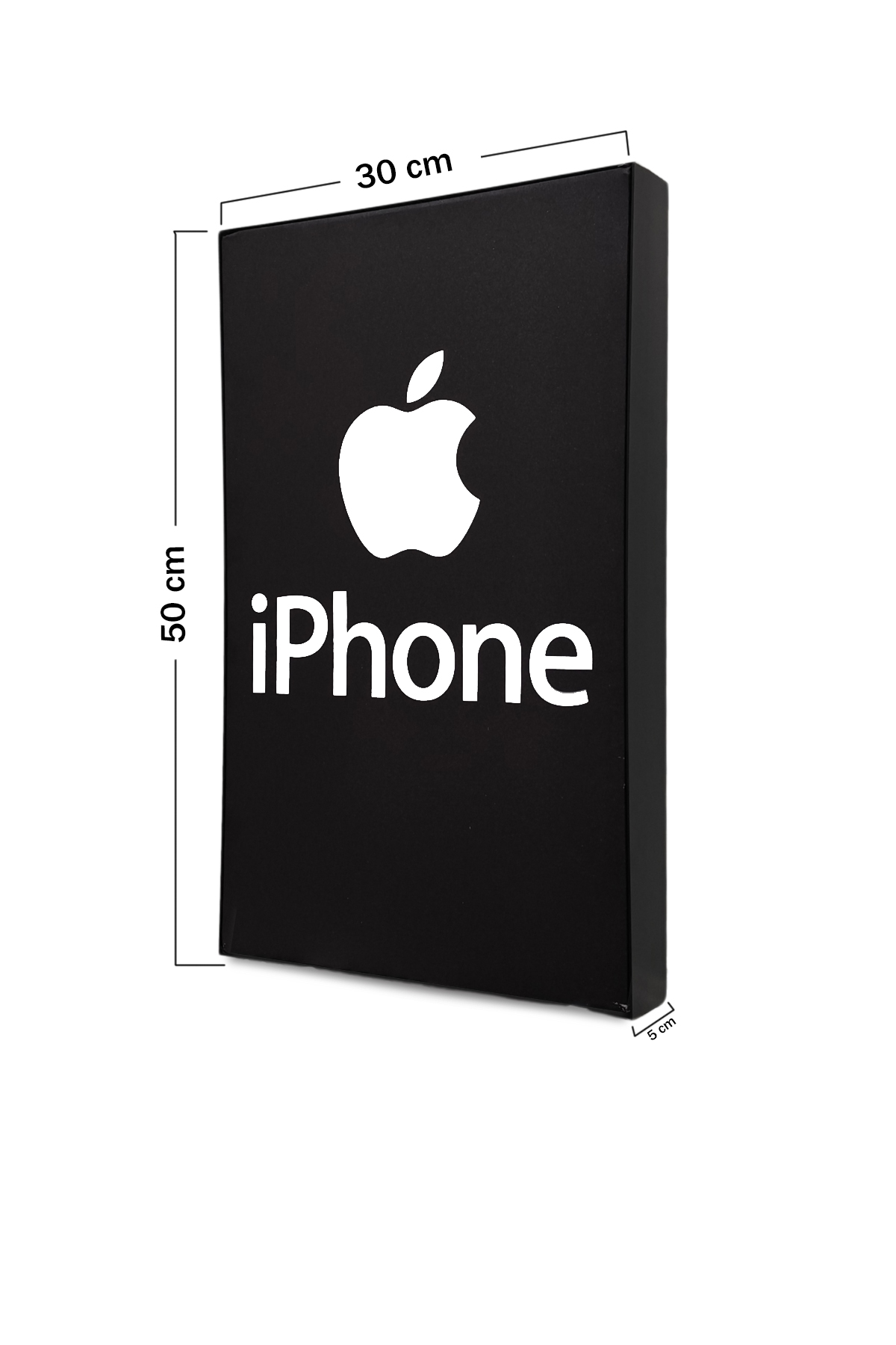 İphone Logolu Led Aydınlatmalı Kumaş İç Mekan LightBox (30cmx50cm)