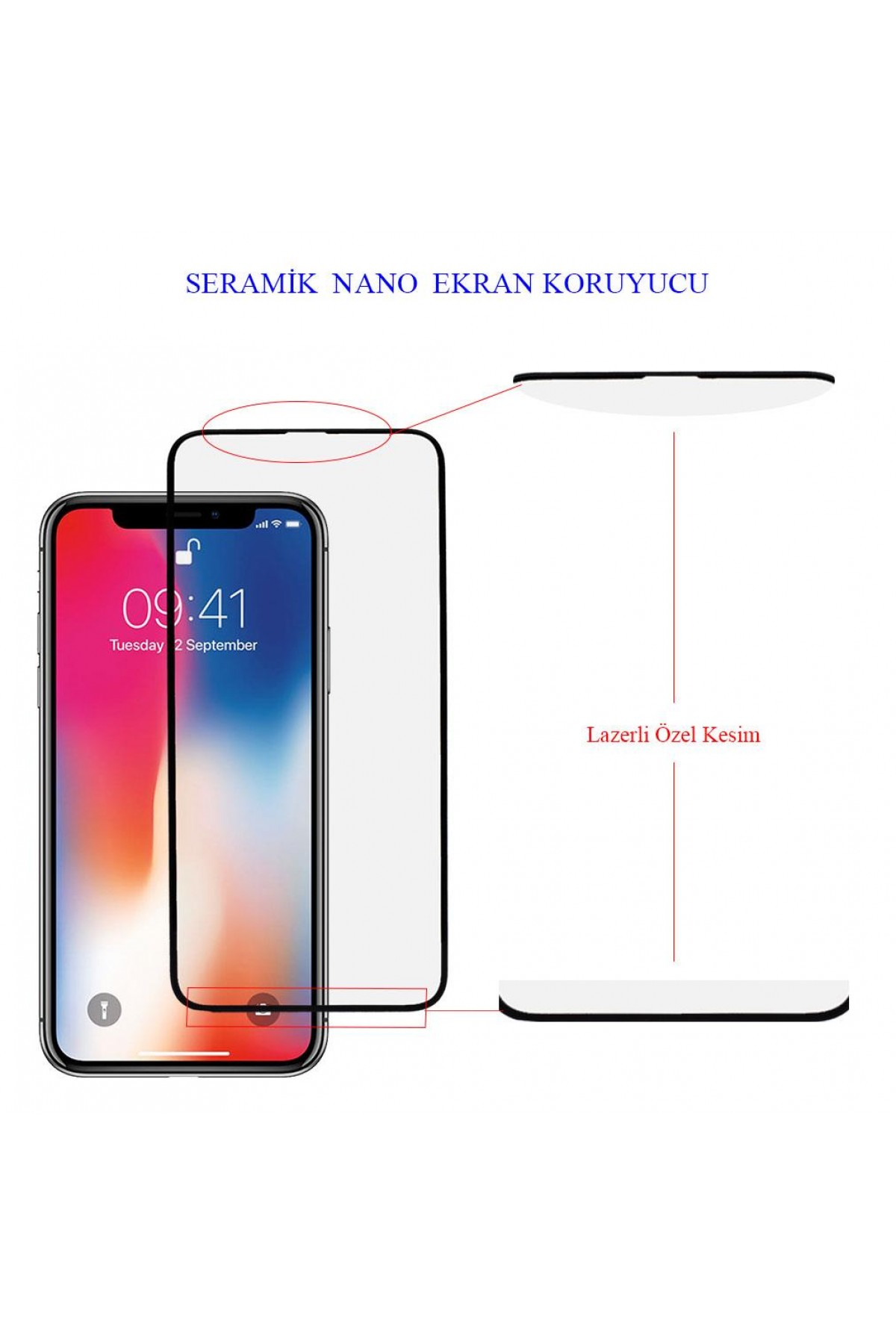 Iphone X / XS Ekran Koruyucu Seramik Tam Kaplama