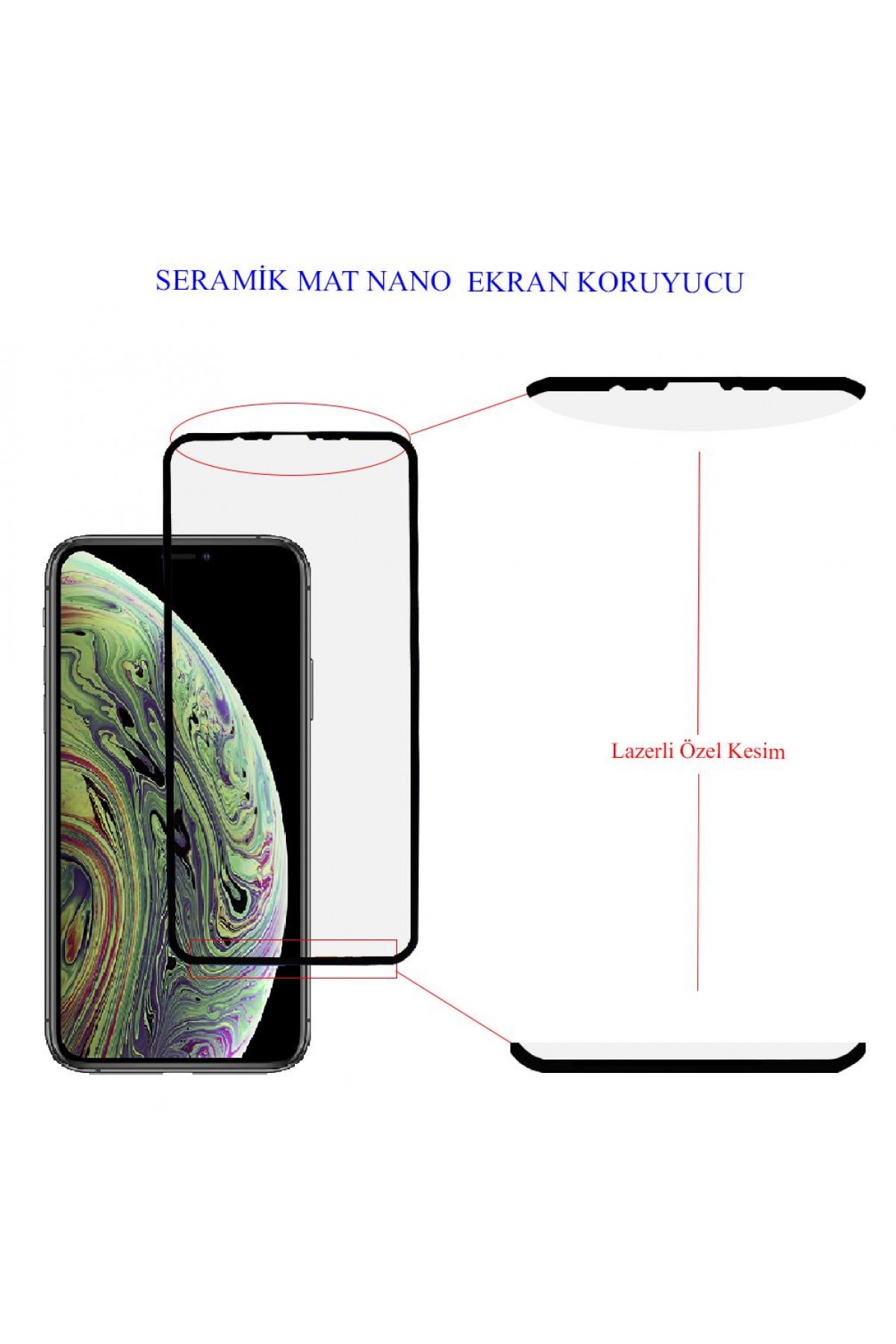Iphone X / XS Ekran Koruyucu Mat Seramik Tam Kaplama
