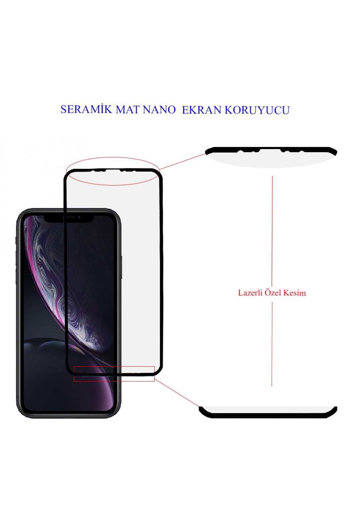 Iphone XR Ekran Koruyucu Mat Seramik Tam Kaplama
