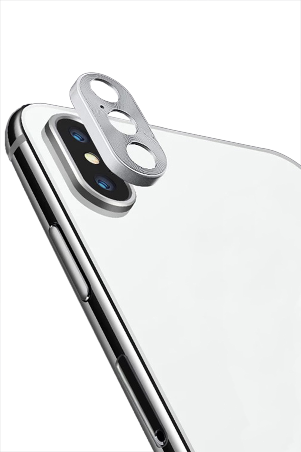 Iphone XS Max Kamera Koruyucu Tam Kaplama Silver
