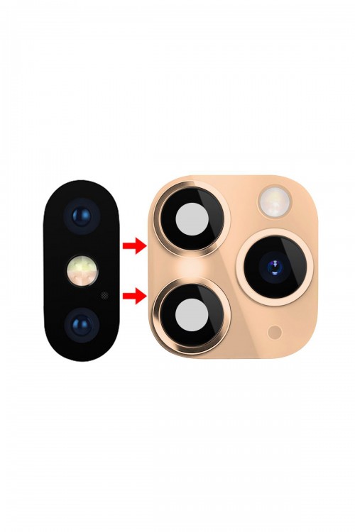 Iphone XS Max to Iphone 11 Pro Max Kamera Lensi Dönüştürücü Gold Iphone XS Max to Iphone 11 Pro Max Kamera Lensi Dönüştürücü Gold