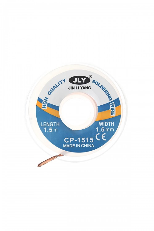JLY CP-1515 Örgülü Lehim Sökme Teli (1.5mm x 150cm) JLY CP-1515 Örgülü Lehim Sökme Teli (1.5mm x 150cm)