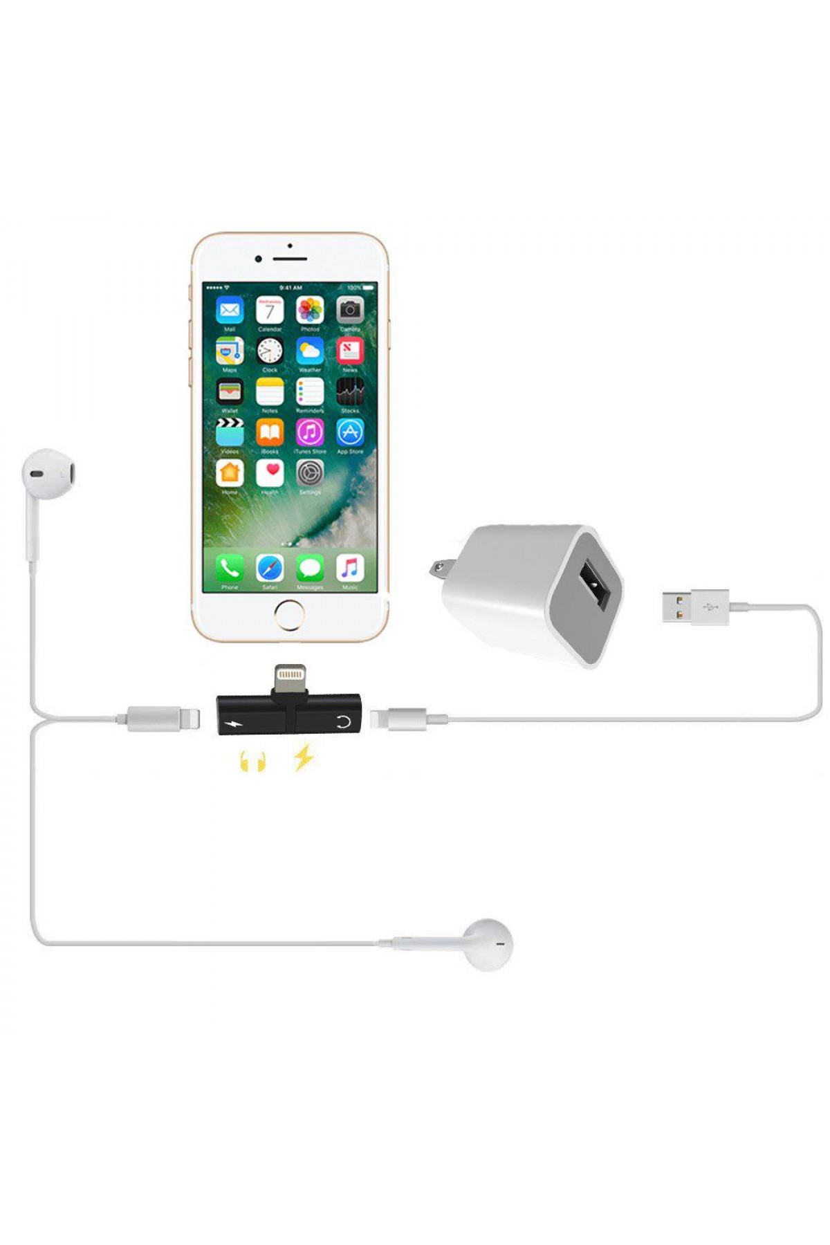 Microlux LK01 Iphone Kulaklık ve Şarj Dönüştürücü Adaptör