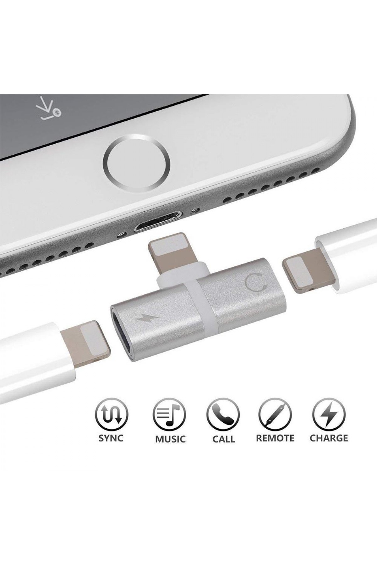 Microlux LK01 Iphone Kulaklık ve Şarj Dönüştürücü Adaptör