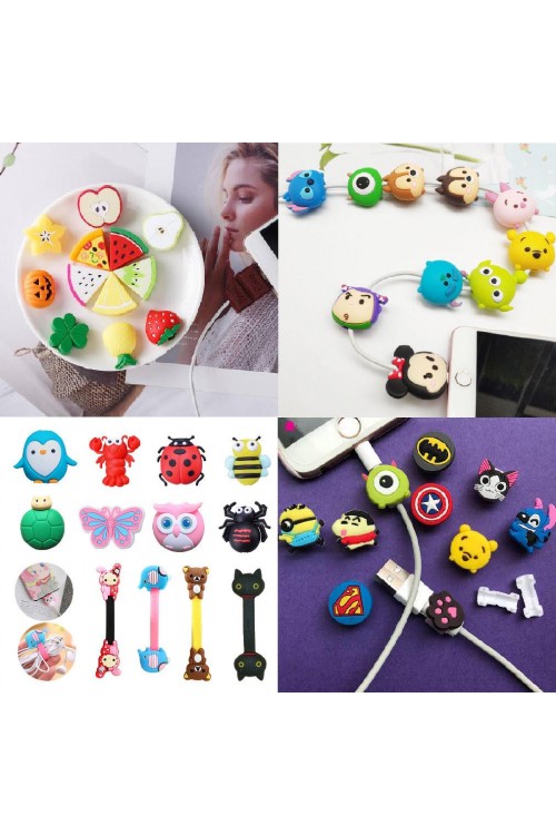 Microlux MK01 Karpuz Karikatürlü Silikon Kablo Koruyucu Yeşil