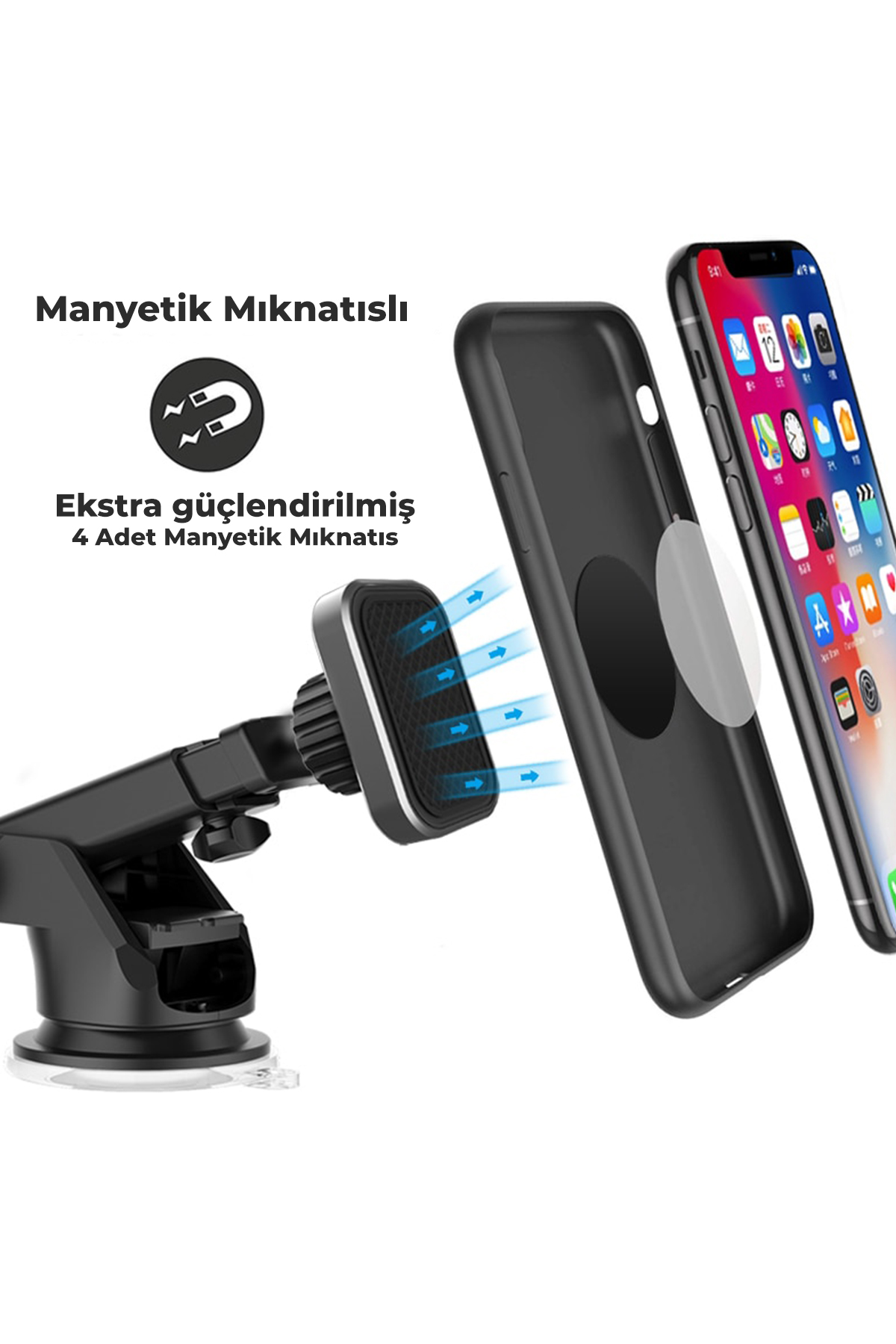 Microlux LJ-005 Araba İçi Manyetik Mıknatıslı Cep Telefon Tutucu