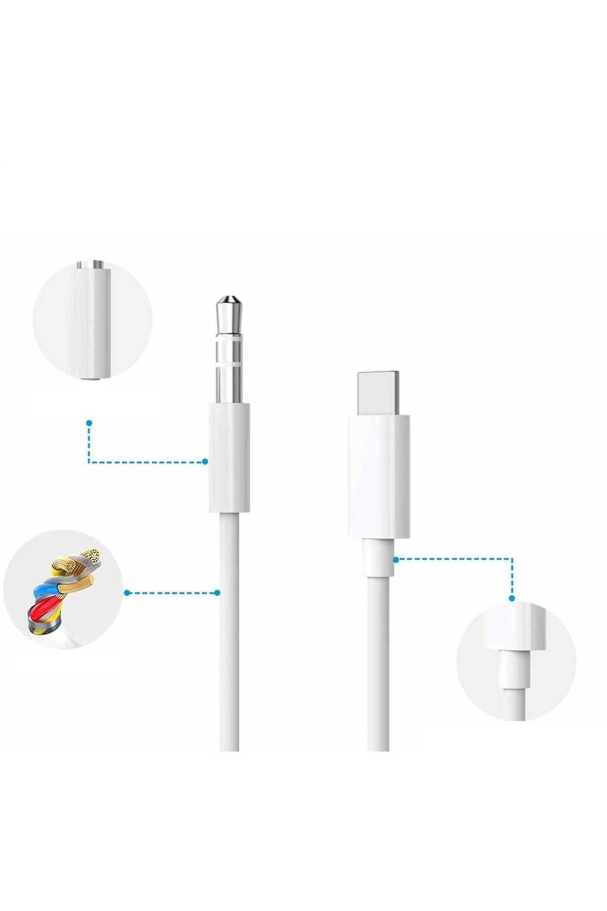 Microlux MH21 TYPE-C 3.5mm Aux Ses Kablosu 1 Metre