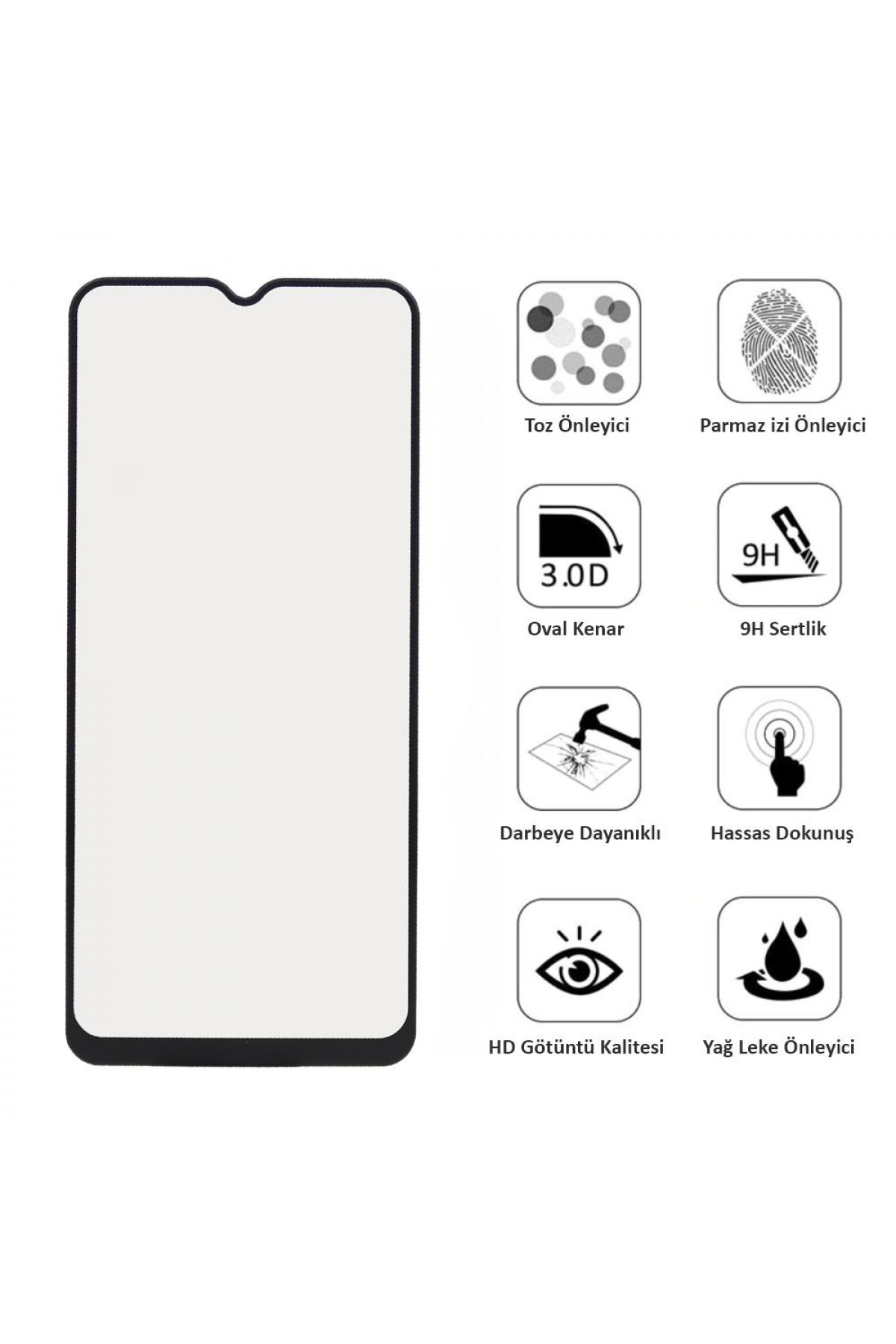 Oppo A9 2020 Ekran Koruyucu Mat Seramik Tam Kaplama