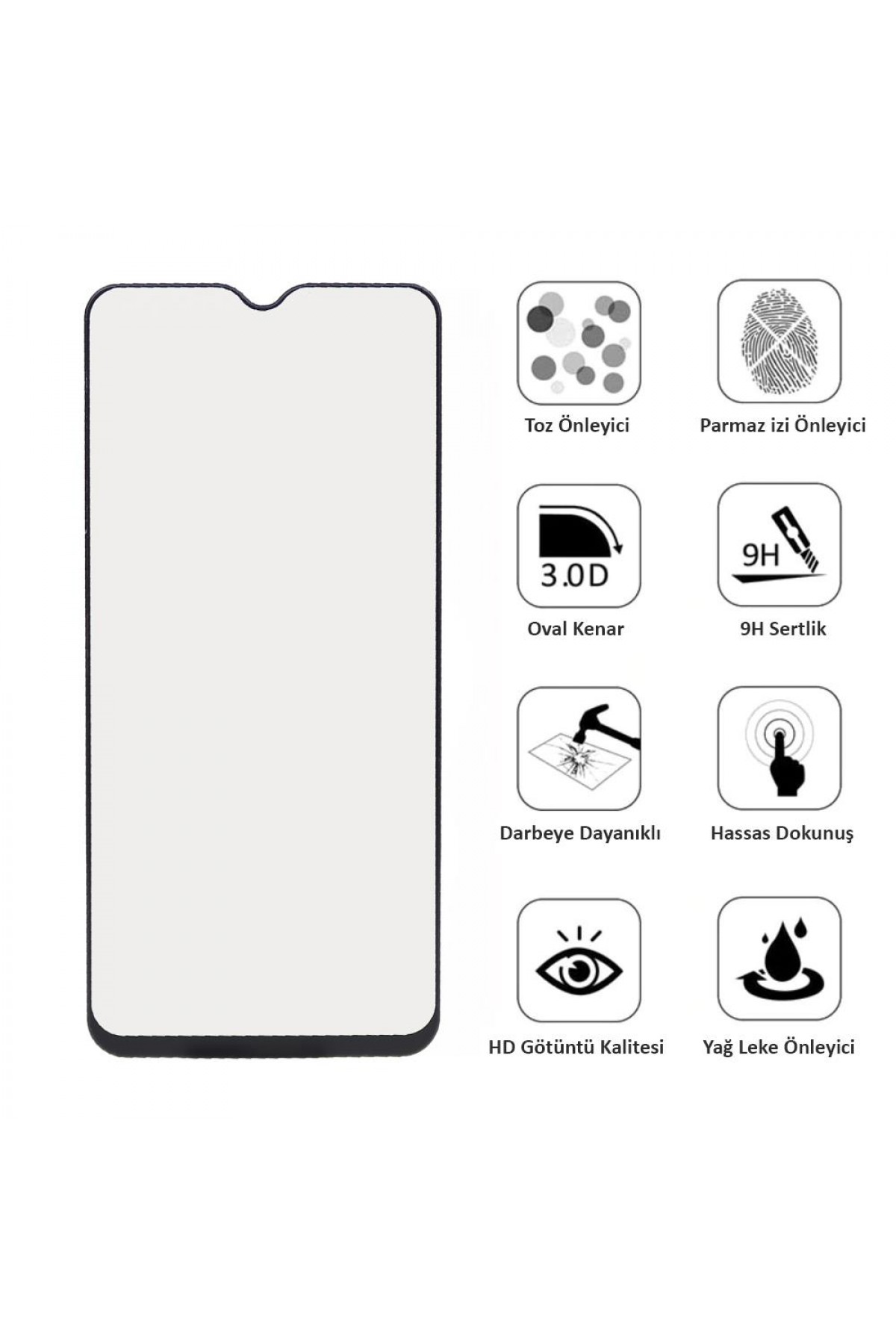 Realme 6i Ekran Koruyucu Mat Seramik Tam Kaplama