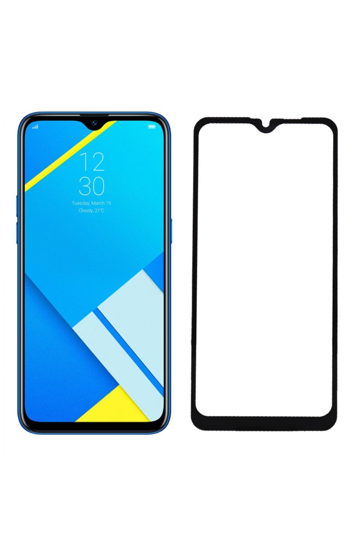 Realme C2 Ekran Koruyucu 9D Tam Kaplama