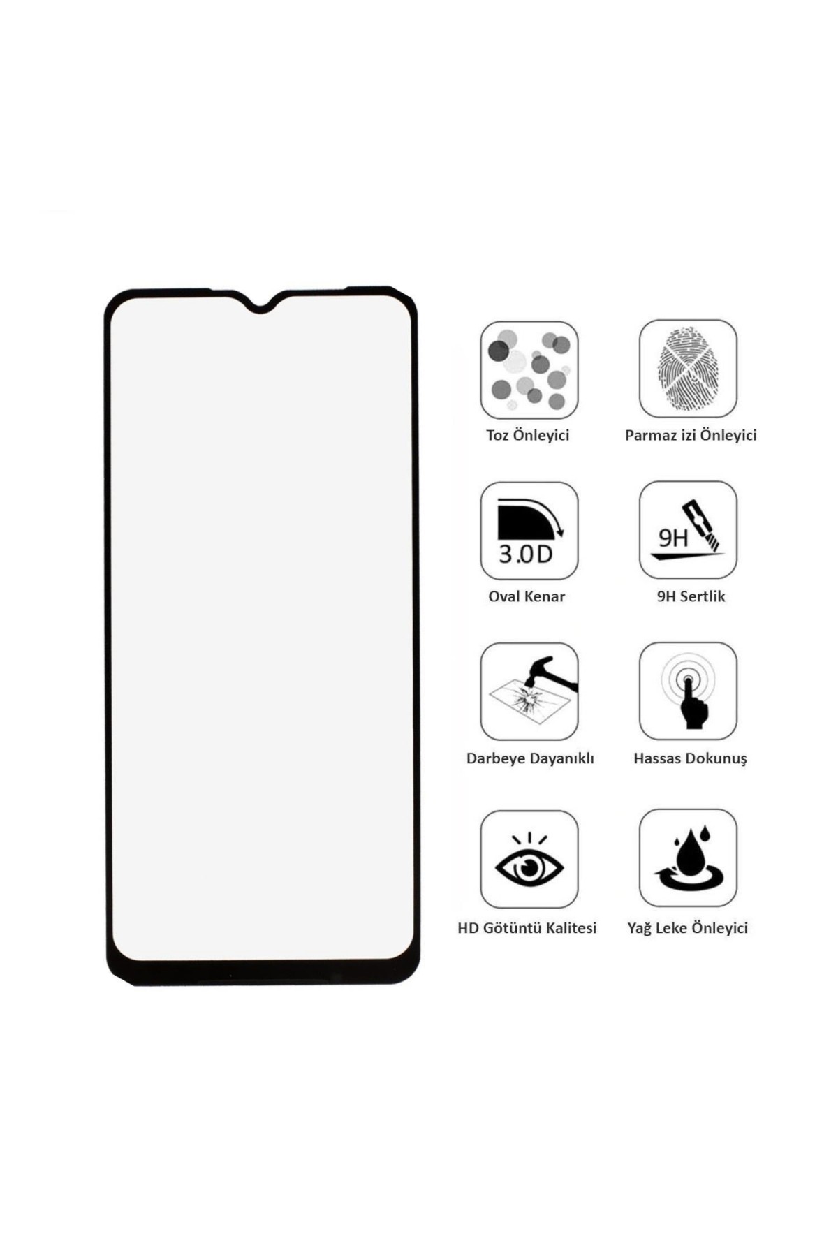 Realme C3 Ekran Koruyucu Seramik Tam Kaplama