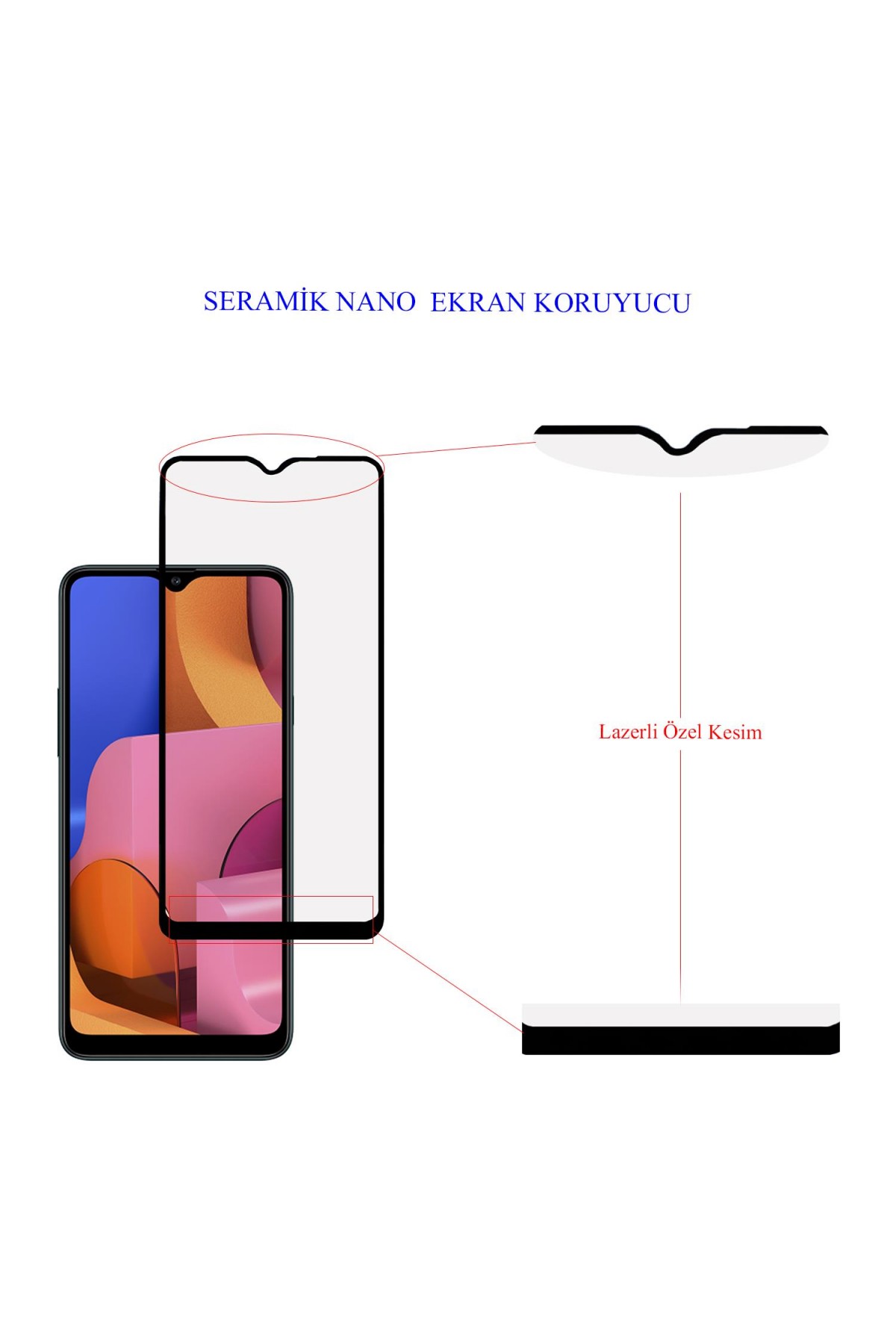 Samsung A20s Ekran Koruyucu Seramik Tam Kaplama