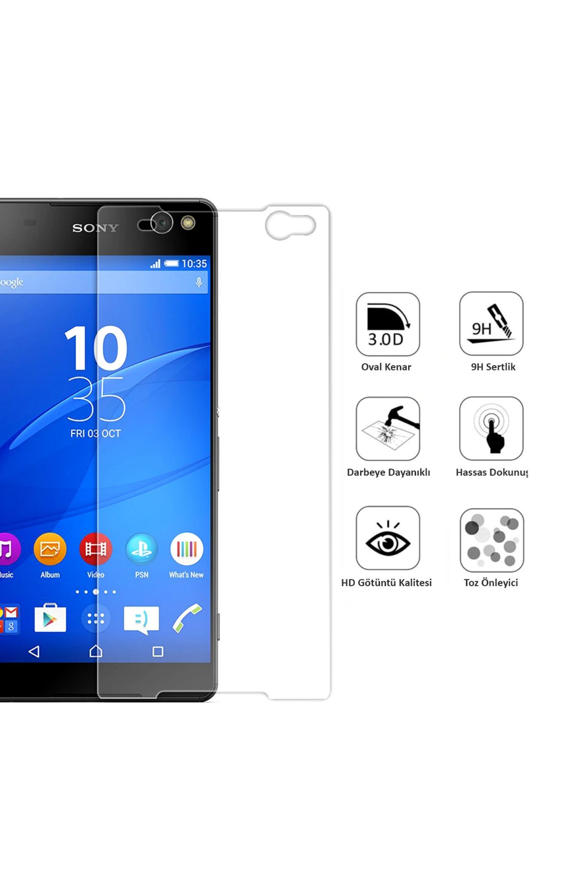 Sony Xperia C5 Ultra Ekran Koruyucu Temperli Cam