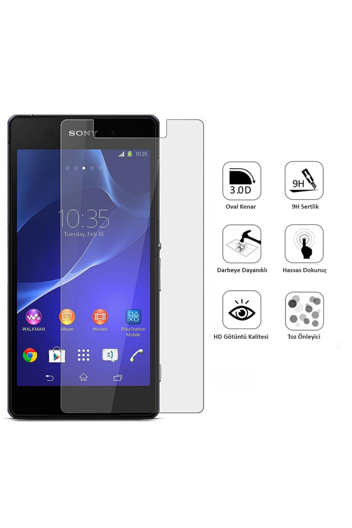 Sony Xperia M2 / M2 Aqua Ekran Koruyucu Temperli Cam