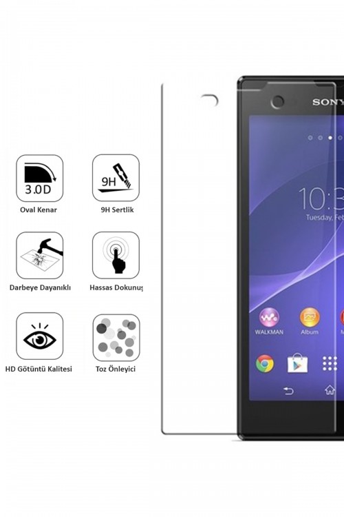 Sony Xperia T3 Ekran Koruyucu Temperli Cam