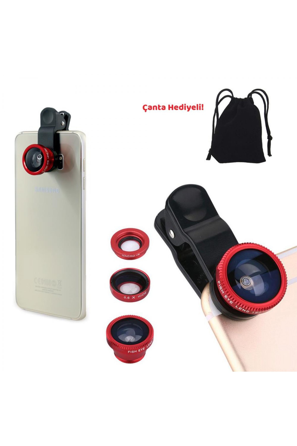 Microlux BG01 Telefon Balık Gözü Geniş Açı Mikro Lens (3in1)