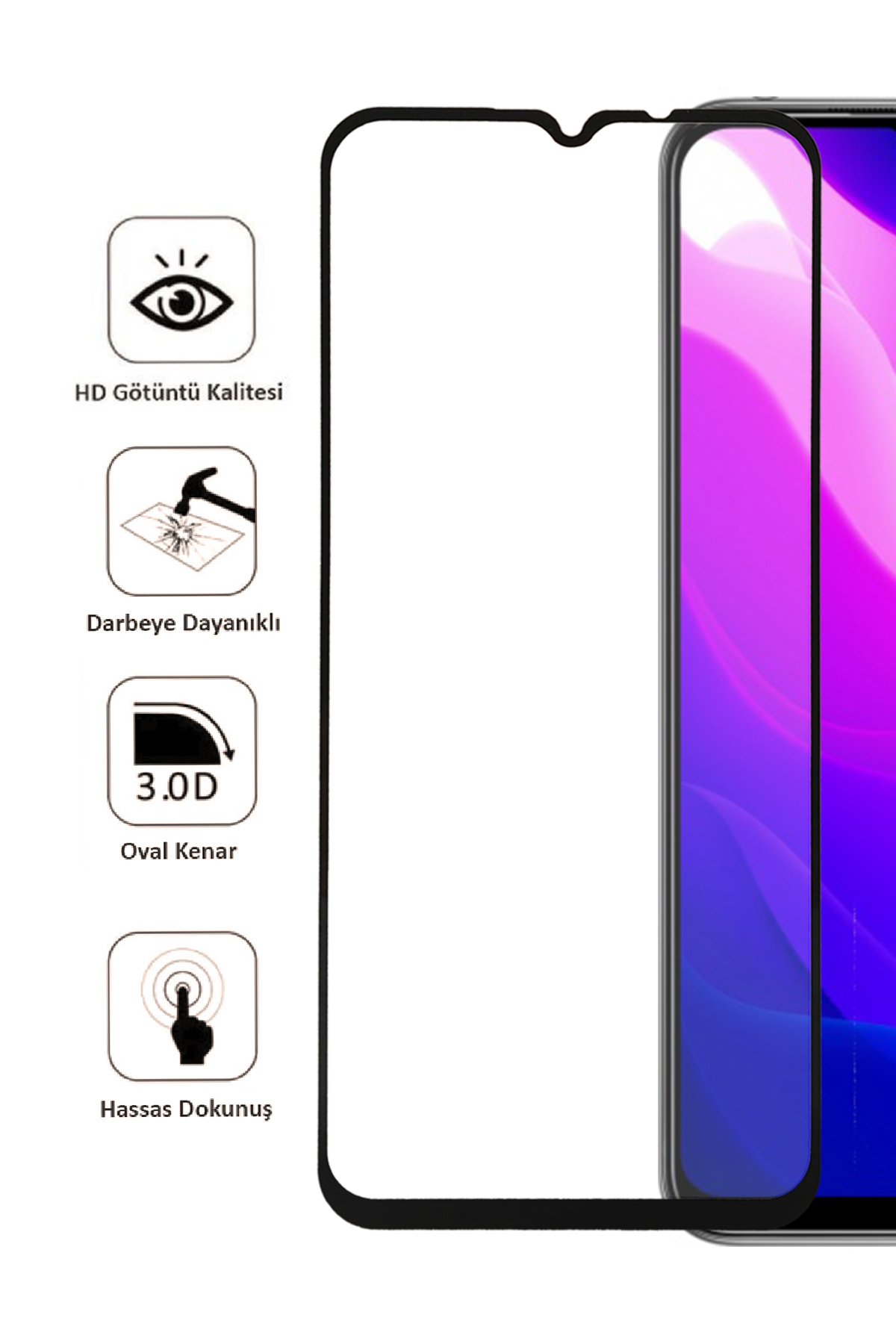 Xiaomi Mi 10 Lite Ekran Koruyucu Tam Kaplama