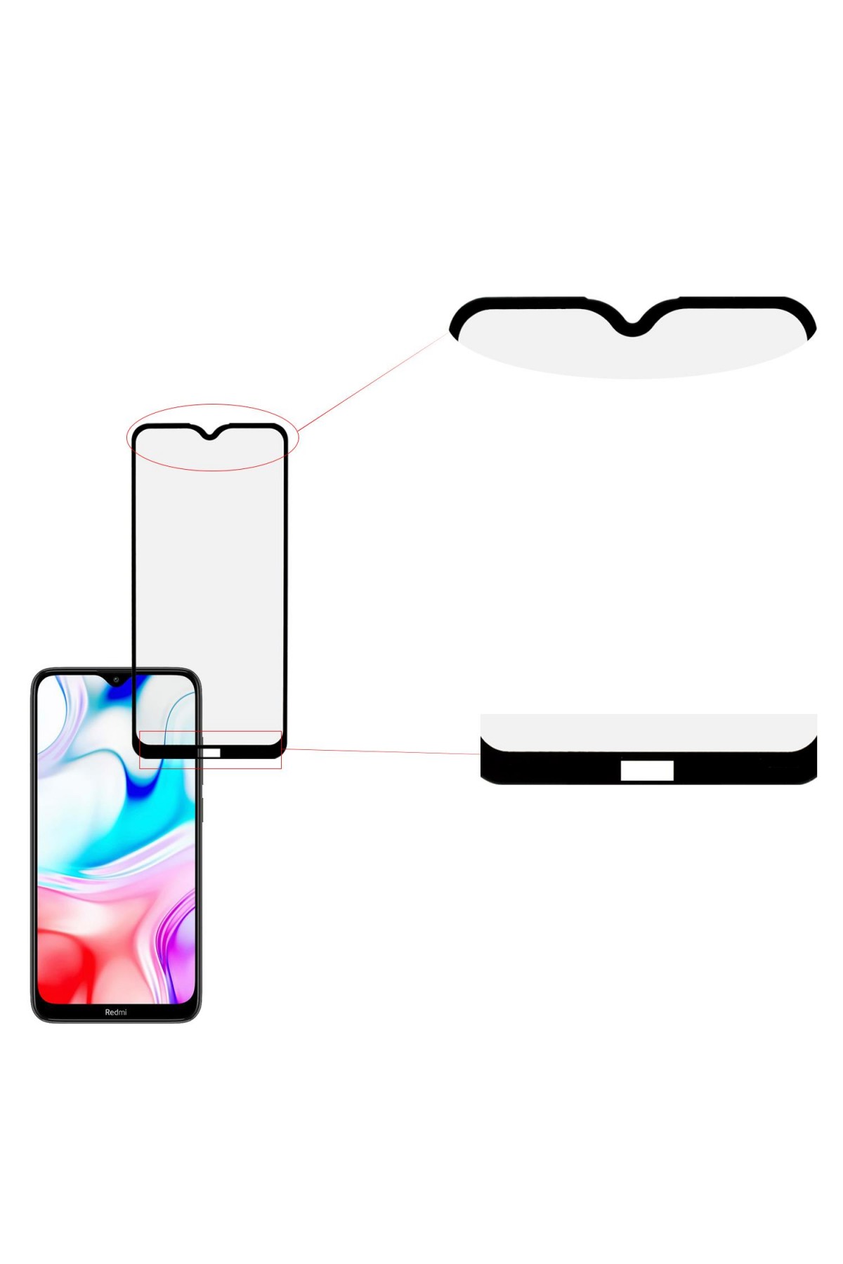 Xiaomi Redmi 8 Ekran Koruyucu Mat Seramik Tam Kaplama