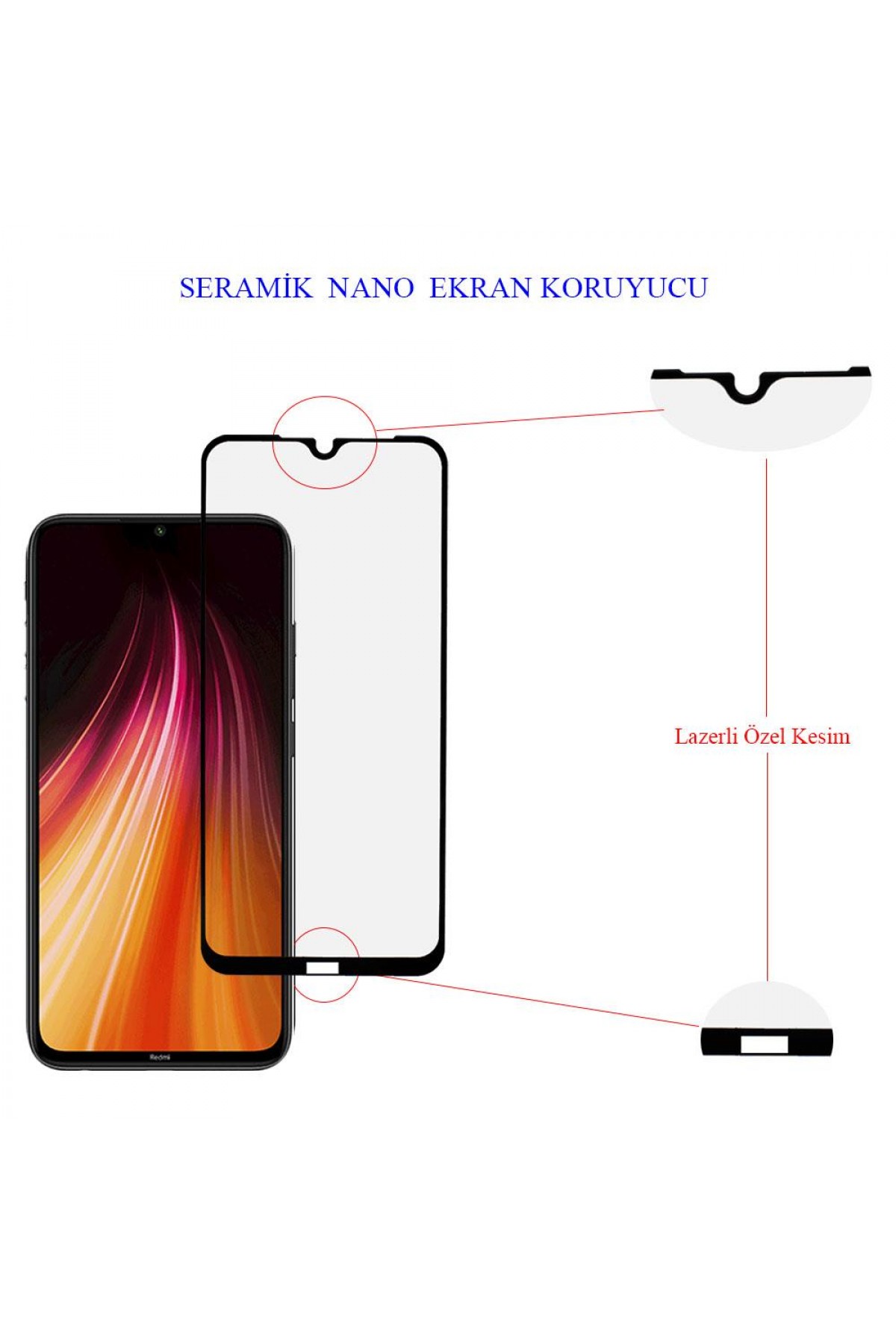 Xiaomi Redmi Note 8 Ekran Koruyucu Seramik Tam Kaplama
