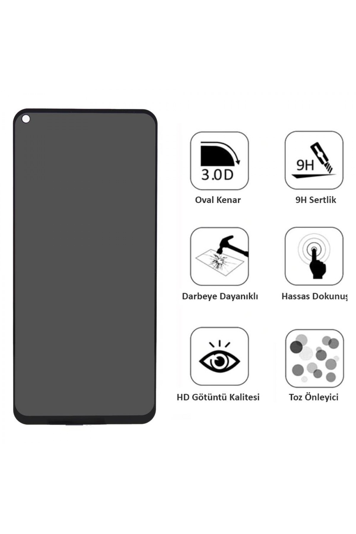 Xiaomi Redmi Note 9 Ekran Koruyucu Gizli Hayalet Cam Tam Kaplama